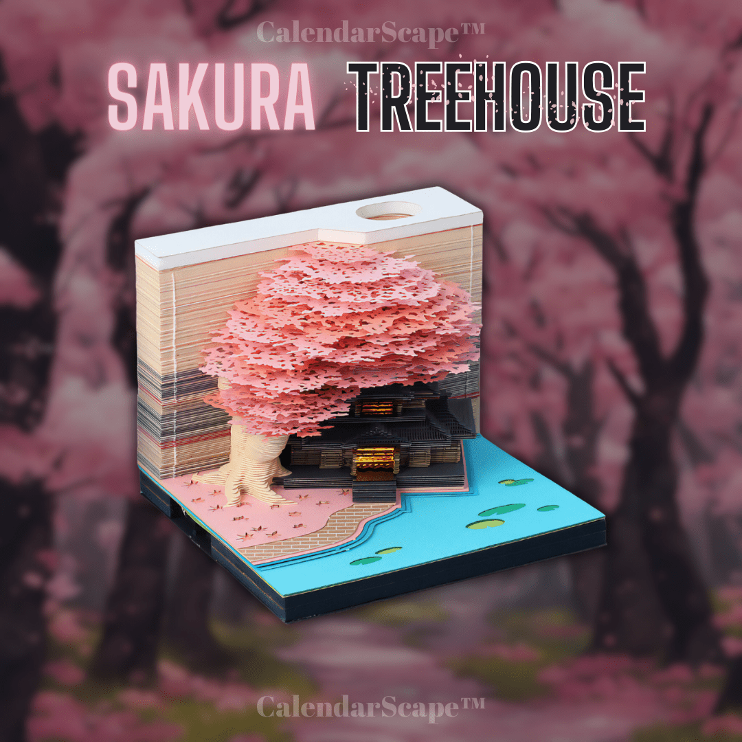Calendrier 3D 2024 Sakura Tree House Bloc Notes Bloc Créatif Déchirer  Papier Sculpture Collant Bricolage Bloc Notes Année Cadeau De Noël 231114  Du 26,38 €