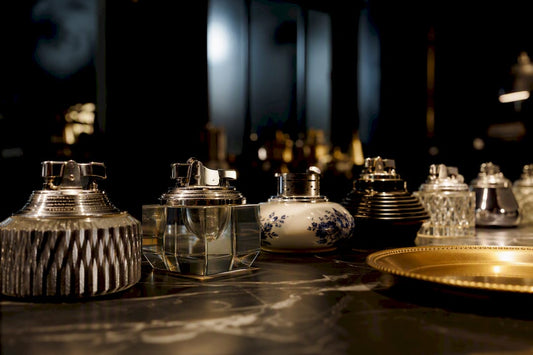 Cropped vintage lighter materials at auction preview