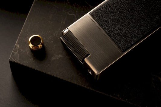 Macro view of premium lighter materials and finishes