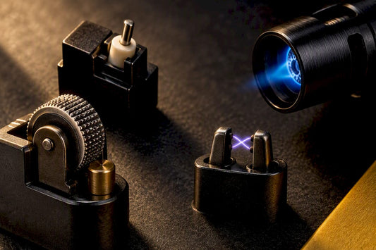 Four lighter ignition mechanisms in dramatic macro