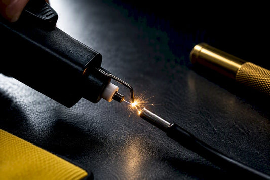 Piezo electrode producing a visible ignition spark