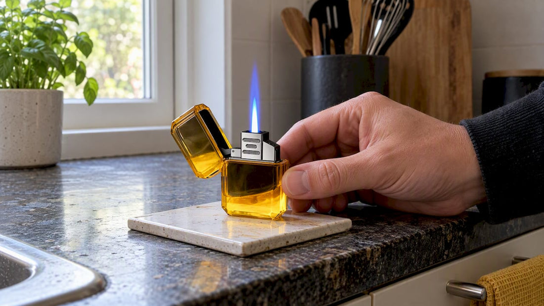 Glow Lighter producing a steady visible flame